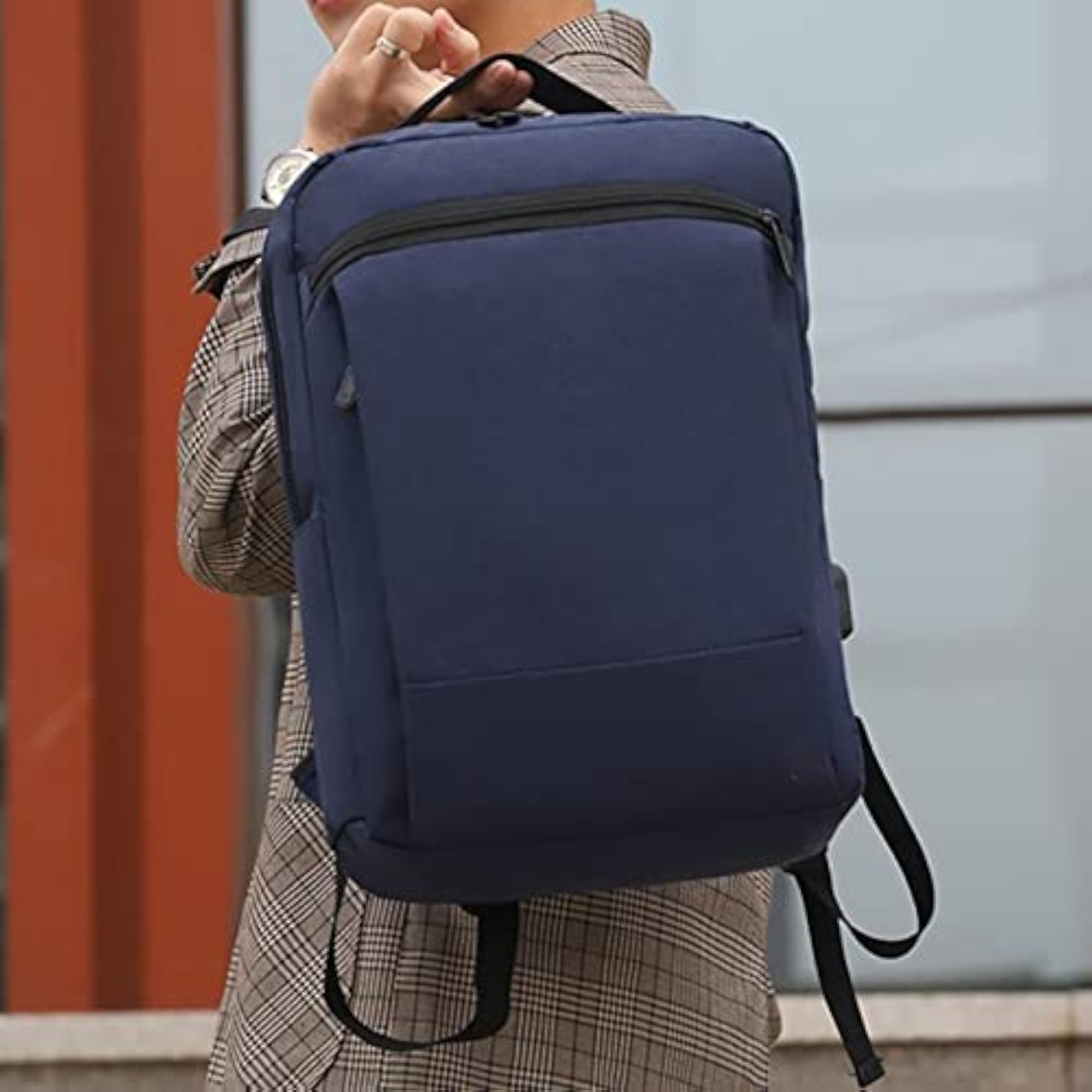 Dark Blue Multifunctional Waterproof Business Backpack